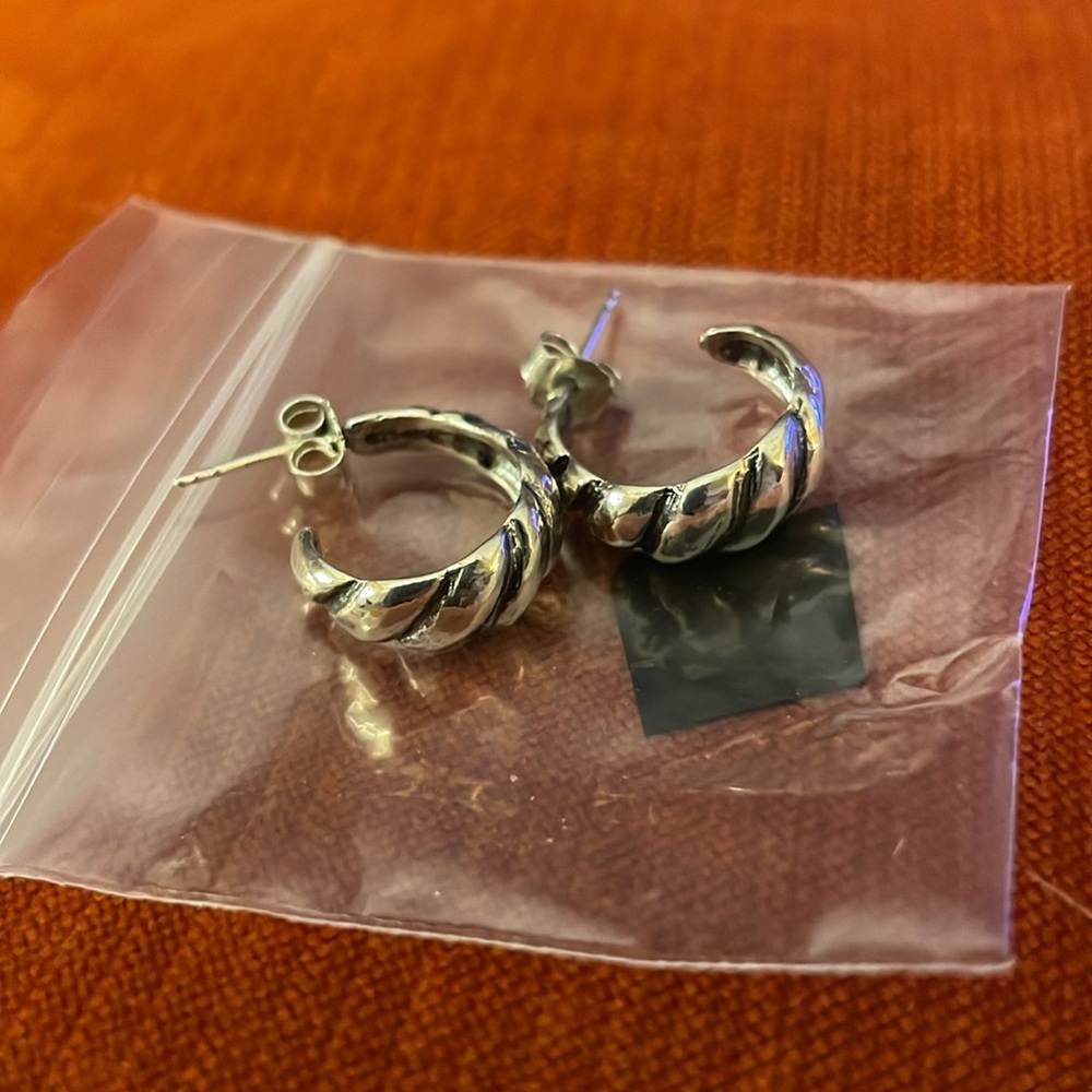 Opulenza Petite Ribbed Hoops